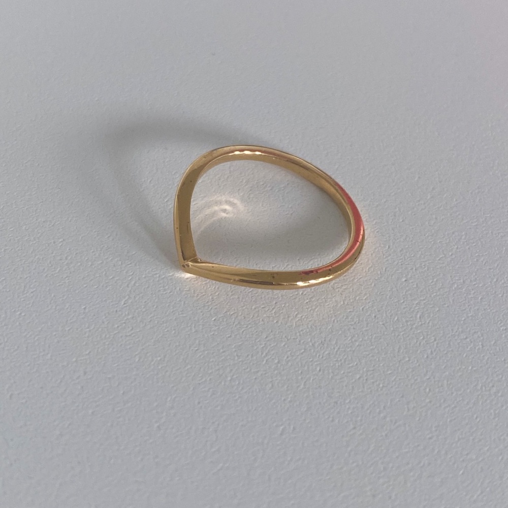 Handmade 24 K Gold Vermeil Chevron Ring